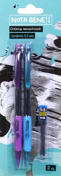 Олівець механічний 2шт. + грифель Nota Bene
