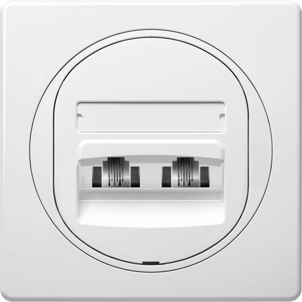 Розетка телефонна подвійна Aling-Conel Eon білий E613.0