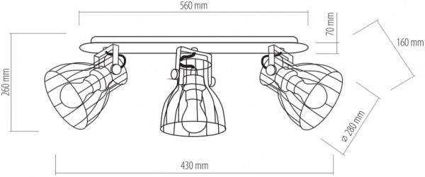 Спот TK Lighting Alano 3x60 Вт E27 белый 2118 