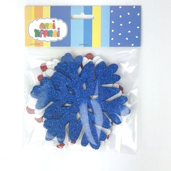 Декор с глиттера Снежинка 6 шт. Аплі-Краплі