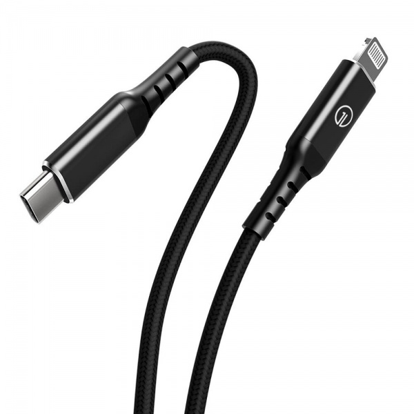 Кабель OneLounge 1Power MFi USB-C to Lightning 1,2 м black (14046) 