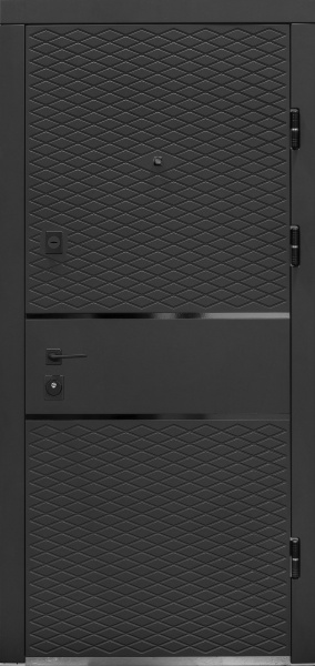 Двері вхідні Міністерство дверей Престиж 187 Q графіт / білий 2050x960 мм праві