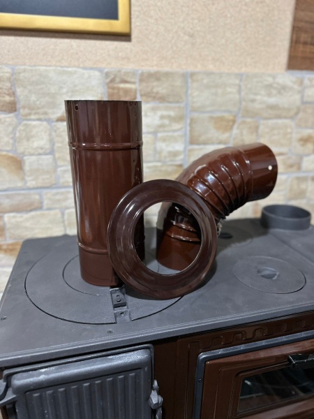 Печь отопительно-варочная Duval EK-4011 + ТРУБА , КОЛЕНО, РОЗЕТА