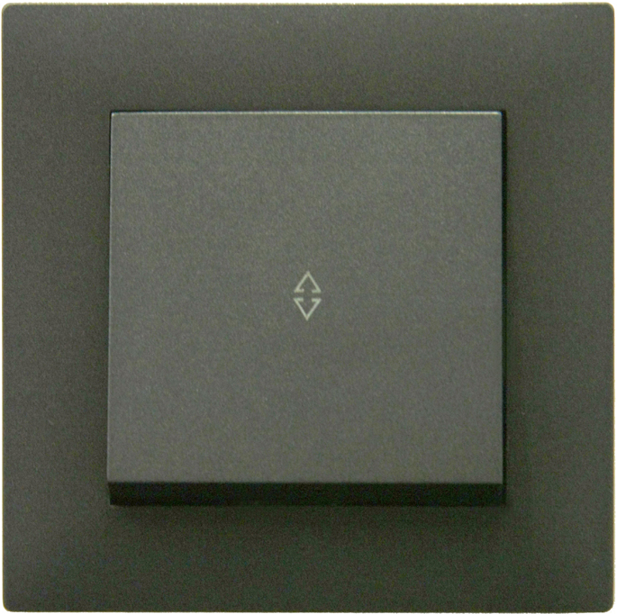 Вимикач прохідний одноклавішний Makel Rizz без підсвітки димчастий 88050005