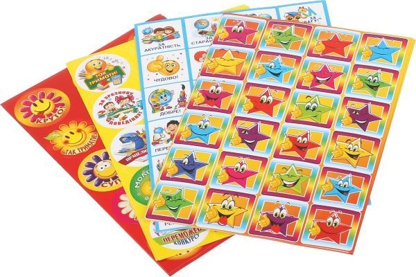 Набор наклеек с оценками Солнышко и Звезды 312 шт. 