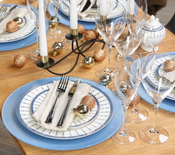 Блюдо Glimmer 33 см блакитне 