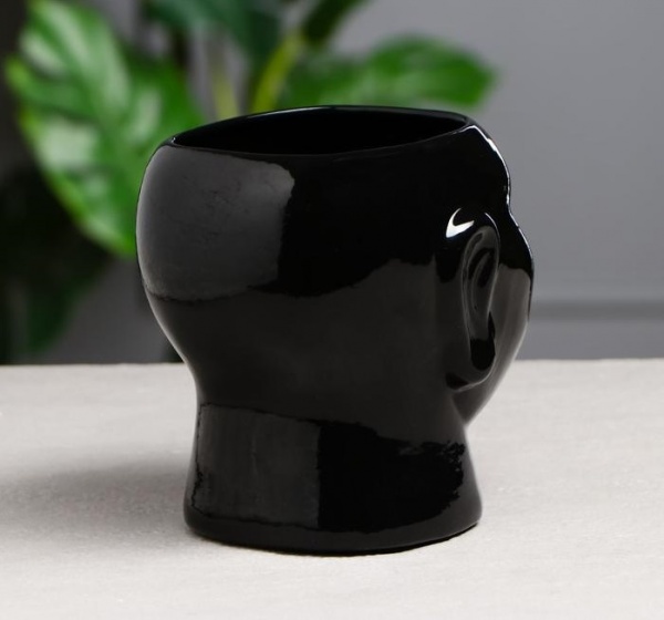 Ваза керамічна Nana ceramics Африканка 15,5 см чорний глянець 