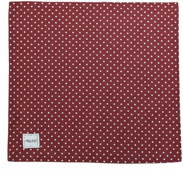 Серветка La Nuit Lucy горошок 40x40 см бордовий 