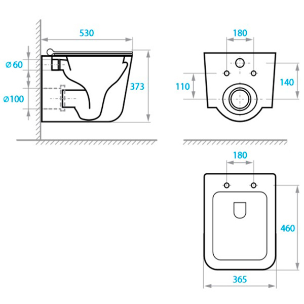 Унитаз подвесной Koller Pool KVADRO START с сиденьем Soft-close KS-0530-QW