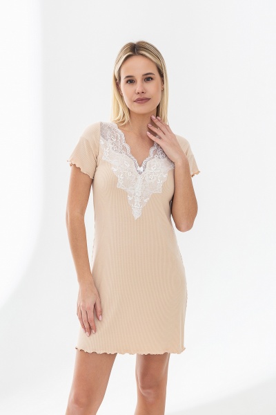 Нічна сорочка German Volf Лотос р.XS бежевий