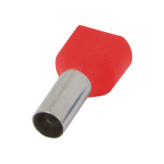 Наконечник втулковий ізольований E.NEXT e.terminal.stand.te.2.2.5.red (TE2510 red) 2x2,5 кв.мм 100 шт. червоний s4037007