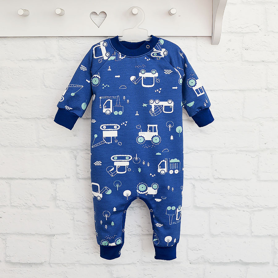 Ромпер-реглан для мальчика Blanka Машинки р.74-80 синий 110571