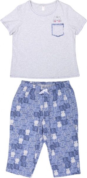 Пижама женская Roksana Kaleidoskope 861/16419 р. 4XL синий с серым 