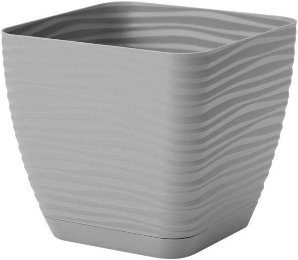 Вазон пластиковый Form Plastic Сахара мини Квадро-19 квадратный 4,2л серый 