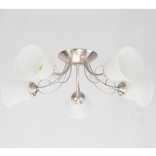 Люстра потолочная Геотон А538-5 5x60 Вт E27 матовый хром 