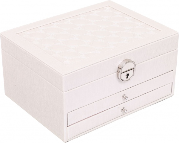 Шкатулка для украшений Royal case 22х18х13 см белая
