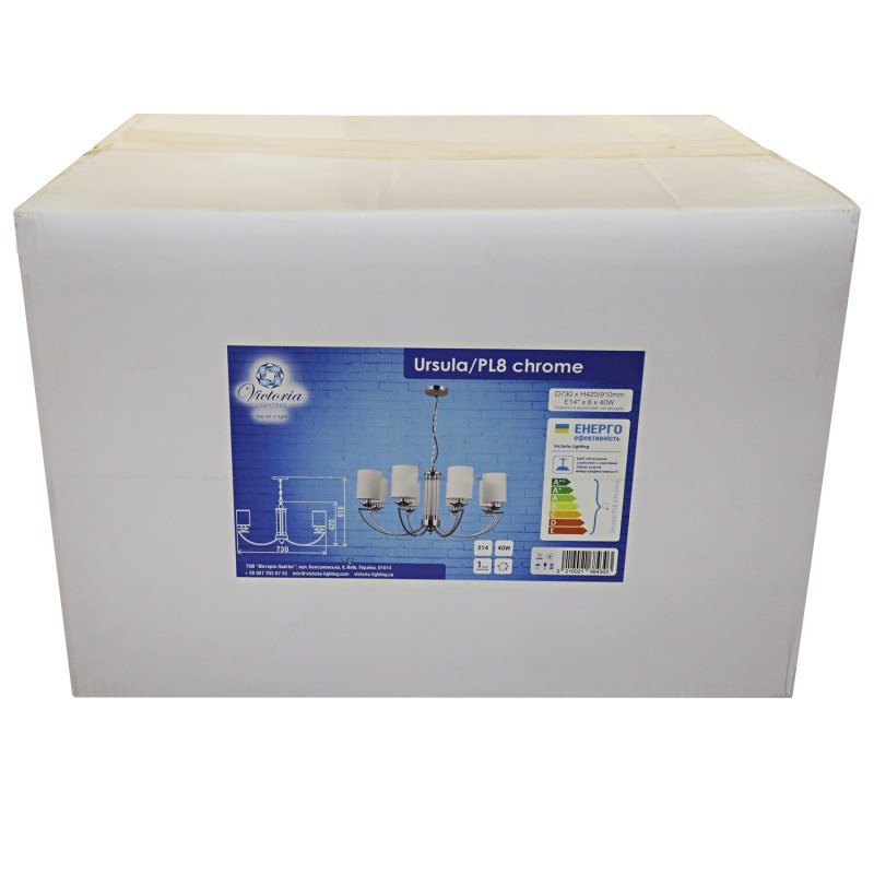 Люстра Victoria Lighting 8x40 Вт E14 хром Ursula/PL8 chrome