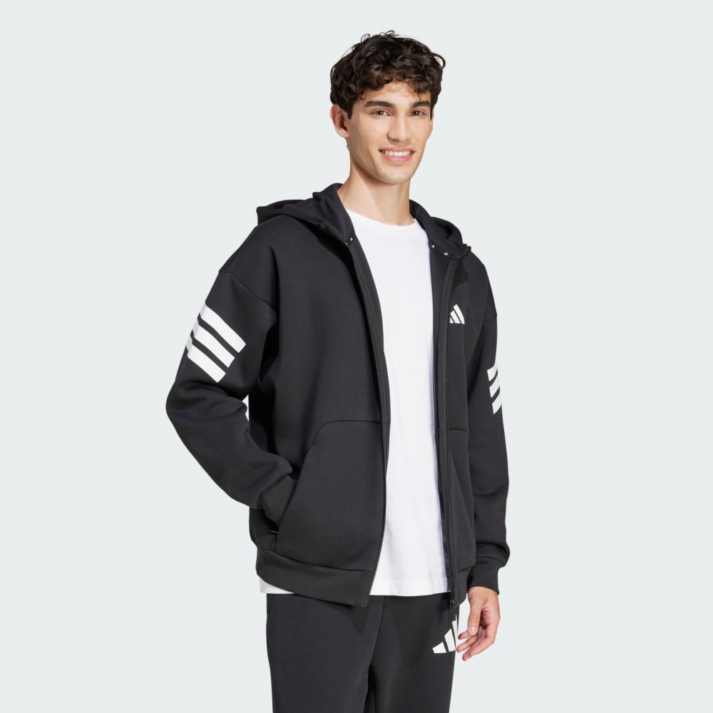Джемпер Adidas M FI 3S FZ BLACK JD4827 р.M черный