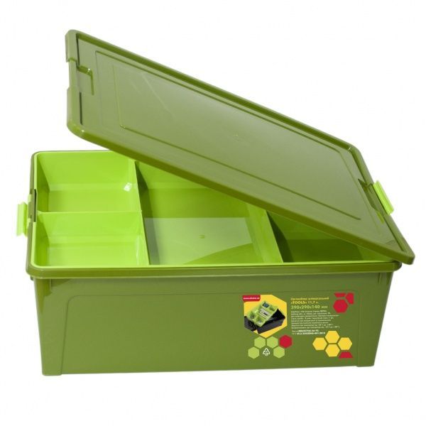 Контейнер-органайзер универсальный Алеана Tools 11,7 л хаки 140x290x390 мм