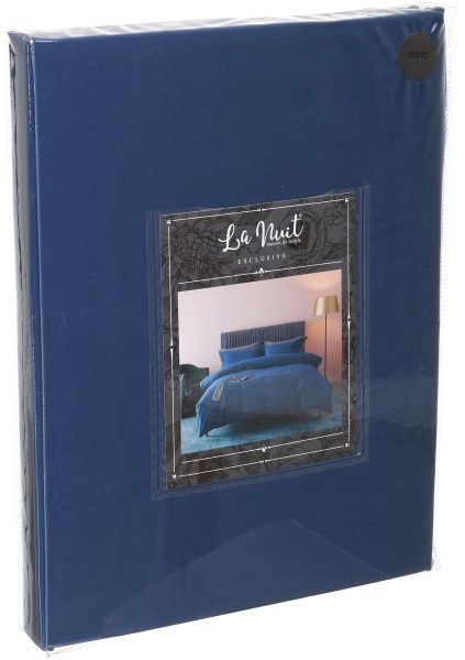 Простирадло на резинці Mono blue D 200x200 см синій La Nuit 