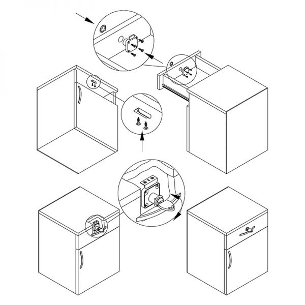 Замок меблевий врізний KL-138А-22 хром DC 40401138