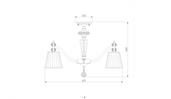 Світильник стельовий Strotskis Diva 5x40 Вт E14 хром 60122/5 