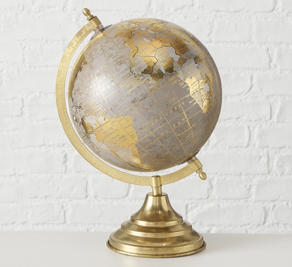 Глобус декоративний золотий/сірий h31 см (2005378) Гранд Презент