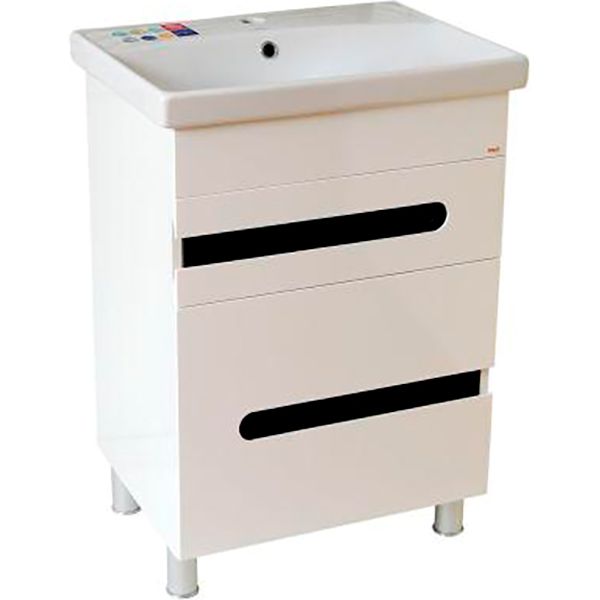 Тумба напольная Хаст Домино с умывальником Cersanit Сити 70 белая