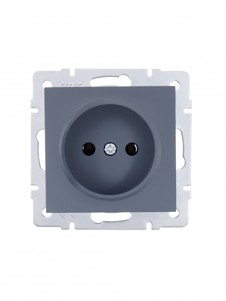 Розетка побутова без заземлення Lezard Vesna шефілд грей 742-3488-121B