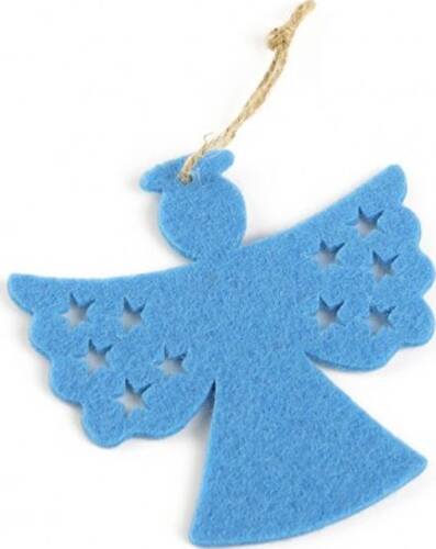 Украшение новогоднее Ангел из фетра голубой 10x10 см 