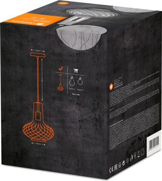 Люстра Ledvance CARVED PENDANT PEAR 1x60 Вт E27 чорний 