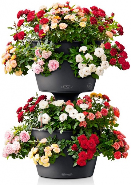 Аксессуар для двойного вазона Lechuza Cascada Color круглый (14985) серый 