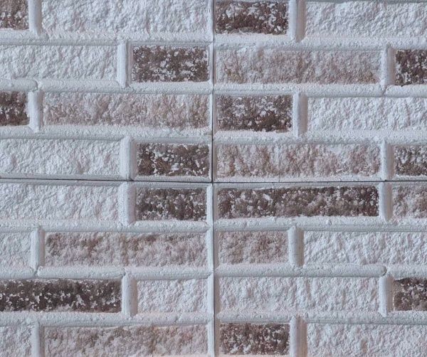 Плитка гіпсова пряма Gipsanit під цеглу біла з коричневим 0,8 кв.м 