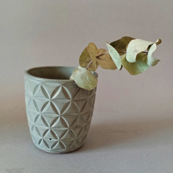 Кашпо декоративное Pattern серый бетон