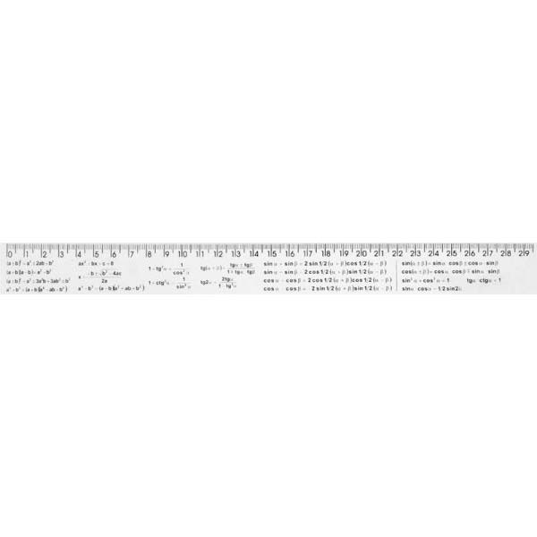 Лінійка 30 см з таблицями множення/об’єму/площі/маси Wavin Ekoplastik