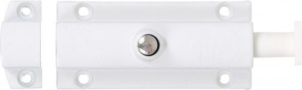 Шпінгалет з кнопкою великий ЗМ905 білий