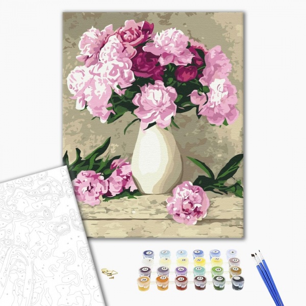 Картина по номерам Нежные пионы BS069 40x50 см Brushme 