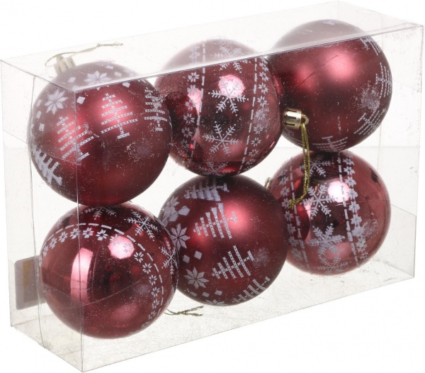 Набор елочных шаров Комплект № 33 d 80 мм 6 шт./уп.