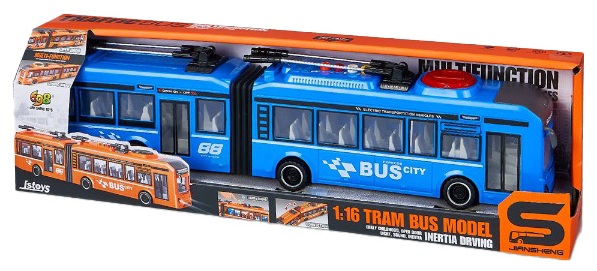 Трамвай CARS S голубой 1:16 (инерция, звук, свет, двери открываются) 1:16 CJ-4358578