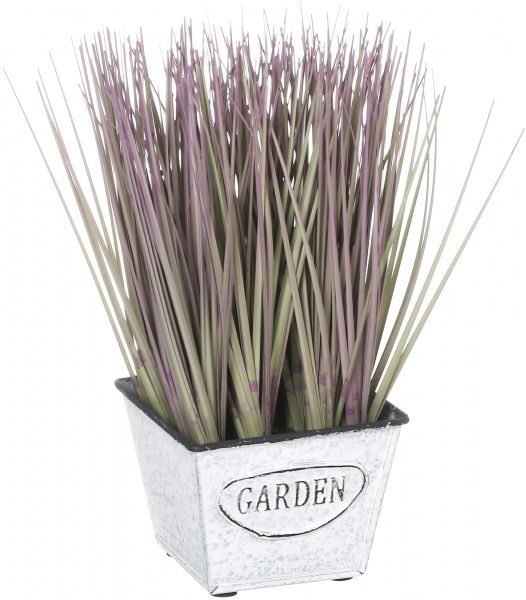 Рослина штучна в горщику Міскантус 20 см бузково-зелений