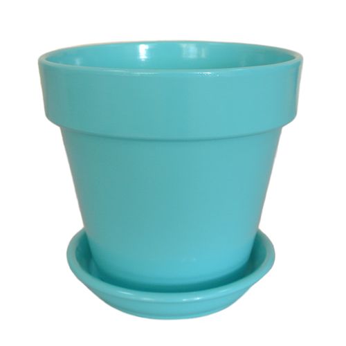 Горщик керамічний Оріана-Запоріжкераміка Наперсток №2 круглий 1,6л бірюзовий 