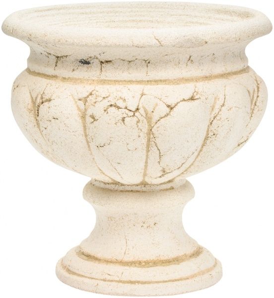 Кашпо шамотне Плошка на ніжці 76 круглий 10,4л кремовий 