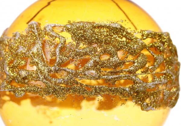 Шар новогодний с лепными элементами d 80 мм красный