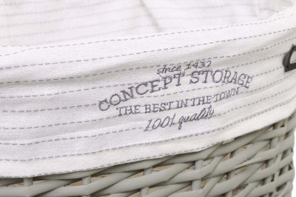 Кошик плетений Tony Bridge Basket з текстилем 40х32х17 см HQN20-4CD-3 