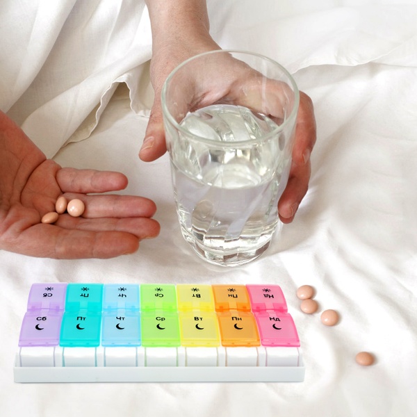 Таблетница MVM на 7 дней (утро-вечер) PC-12 COLOR