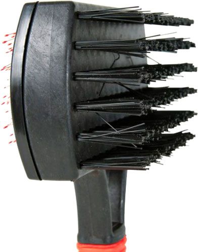 Пуходерка д/собак гумова ручка з шариками двостор. 10*17см, 2306