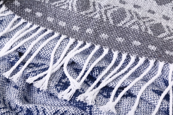 Плед Валенсія NY SNOWFLAKE 140x200 см синий с белым Vladi 