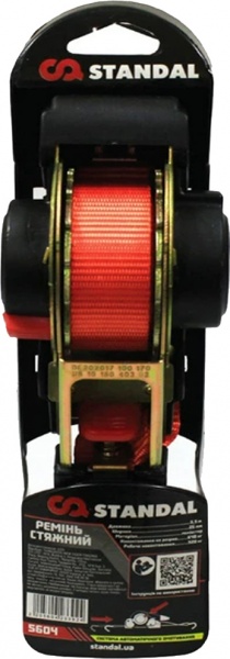 Стяжной ремень с автосматыванием STD 5604 крючок J 640 кг 4мx25мм STANDAL