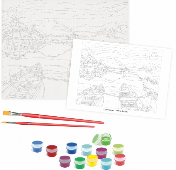 Картина за номерами Три човни 35x45 см Rosa Start 