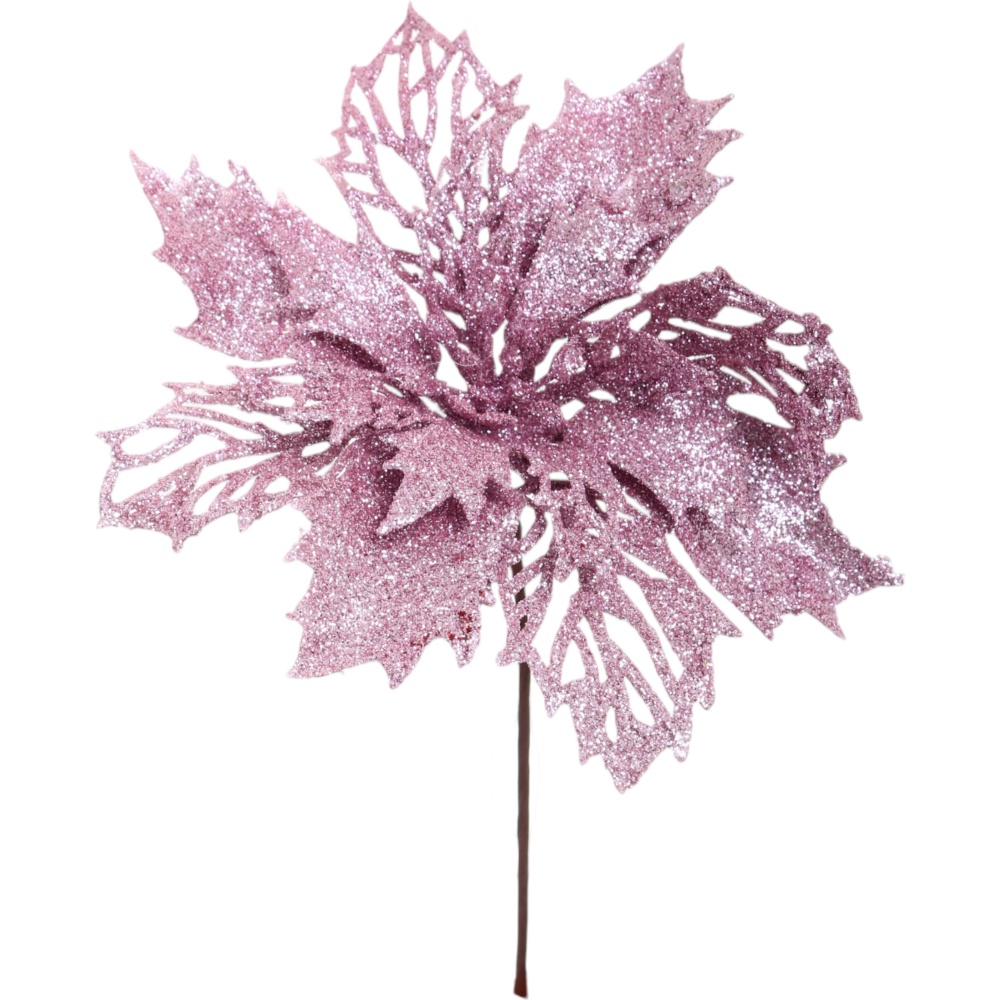 Декорация новогодняя пуансетия классическая 16 см цвет в ассортименте